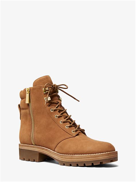 michael michael kors rosario shearling-lined suede hiking boots|Rosario Leather Combat Boot .